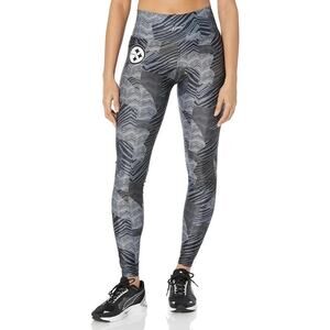 Zubaz NFL Apparel Women&#39;s XL Pittsburgh Steelers Patchwork Zebra Legging NWT